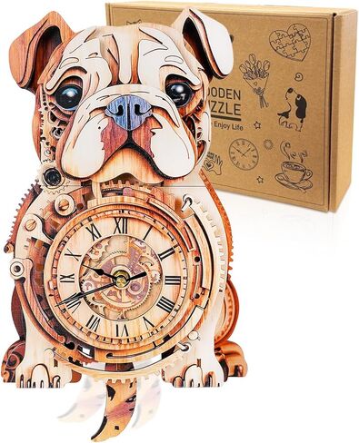 3D Wooden Puzzle for Adults - Forest Deer Clock, Mechanical Wall Clock Kit with Pendulum, 3D Puzzles for Adults DIY Room Home Decor, Holiday Birthday Gift for Men Women in Saudi Arabia