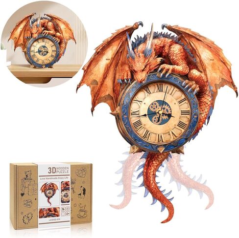3D Wooden Puzzle for Adults - Forest Deer Clock, Mechanical Wall Clock Kit with Pendulum, 3D Puzzles for Adults DIY Room Home Decor, Holiday Birthday Gift for Men Women in Saudi Arabia