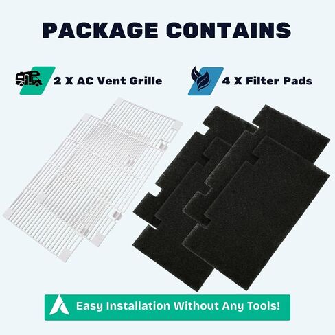 RV Air Conditioner Filter, RV AC Cover Replacement for Dometic 3104928.019, RV A/C Cover with Filters for Motorhome, Van, Trailer, 2 Packs with 4 Filters in Saudi Arabia