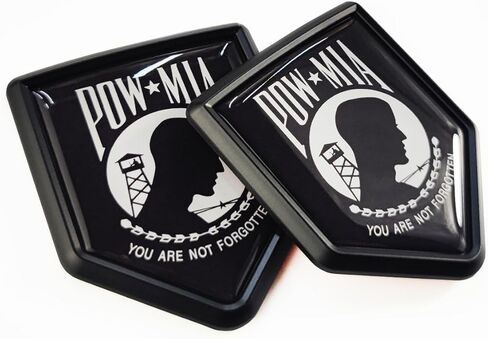 ملصق Newperlite Pow Mia Flag ملصق سيارة شعار أنت لم تنسَ علم السيارة وإكسسوارات تزيين السيارة، درع كروم لسيارات الشاحنات، عبوتان in Kuwait
