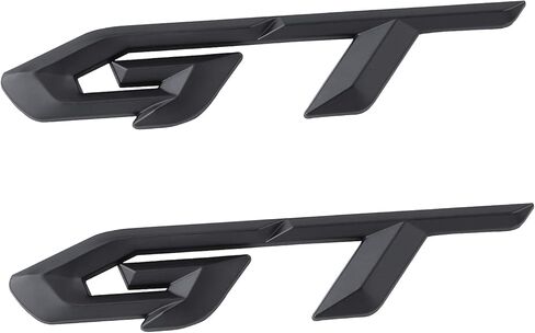 GT Decals for Car 3D Metal Sticker Self Adhesive Car Emblem and Badge Scratch Covering Decoration for Truck Motorcycle Body Fender Tail Exterior Accessories Pack of 2 (Black) in Saudi Arabia