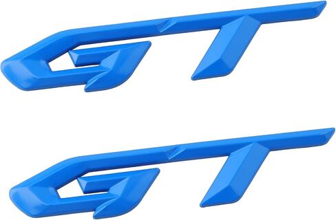 GT Decals for Car 3D Metal Sticker Self Adhesive Car Emblem and Badge Scratch Covering Decoration for Truck Motorcycle Body Fender Tail Exterior Accessories Pack of 2 (Black) in Saudi Arabia
