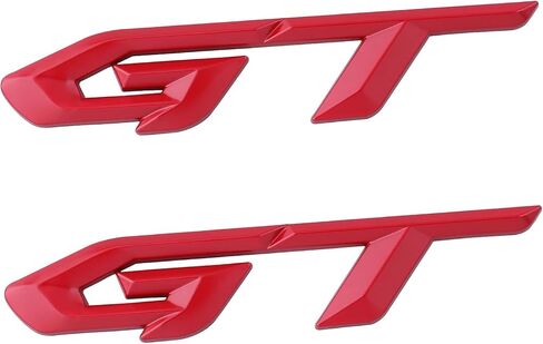 GT Decals for Car 3D Metal Sticker Self Adhesive Car Emblem and Badge Scratch Covering Decoration for Truck Motorcycle Body Fender Tail Exterior Accessories Pack of 2 (Black) in Saudi Arabia