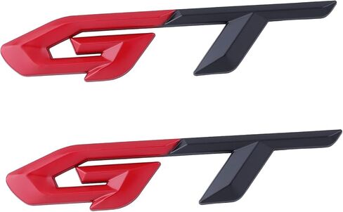 GT Decals for Car 3D Metal Sticker Self Adhesive Car Emblem and Badge Scratch Covering Decoration for Truck Motorcycle Body Fender Tail Exterior Accessories Pack of 2 (Black) in Saudi Arabia