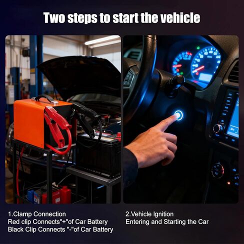 مجموعة بطارية Truck Jump Starter للخدمة الشاقة، 18000 أمبير 236.8 وات في الساعة مناسبة لمحركات الديزل سعة 50 لترًا ومتوافقة مع مشغلات الطوارئ للسيارات 12 فولت/24 فولت. يمكن تشغيل المركبات بشكل طبيعي عند -40 درجة فهرنهايت. in Kuwait