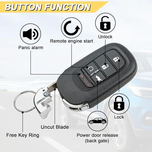 Vurkcy Key Fob Replacement for 2023-2025 Honda CR-V Pilot HRV Car Keyless Entry Remote Control, KR5TP-4 KR5TP4, 5 Buttons in Kuwait