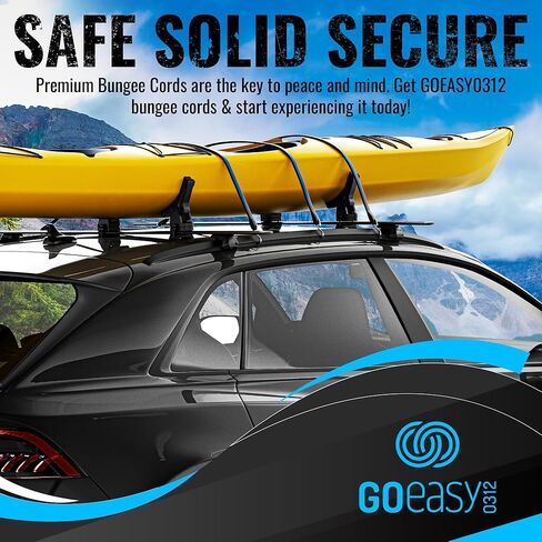 GOEASY0312 Rubber Bungee Cords with Hooks Heavy Duty 15" - for Outdoor Extreme Weather, Over 180 LBS Load & Max Stretch 1.8X, 100% EPDM Bungee Straps, 10 Pack for Cargo, Tarps, Trucks in Saudi Arabia
