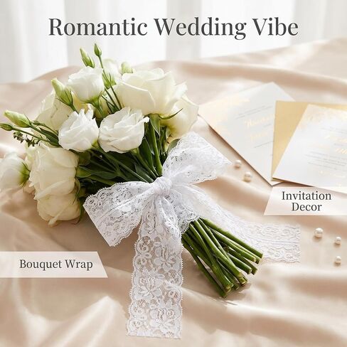 Lace Trim Ribbon, 5-Yard White Lace Ribbon, 2.36 Inch Width White Laces Trims Delicate Crown Ribbons for Crafts Sewing and Bridal Wedding Dress Applique Decorations (5) in Kuwait