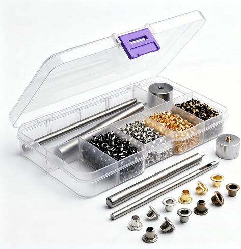 2mm Mini Metal Eyelets Grommet Kit with 3PCS Install Tools, for Leather Clothes Bags Shoes DIY Crafts in Saudi Arabia