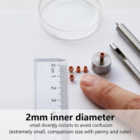 2mm Mini Metal Eyelets Grommet Kit with 3PCS Install Tools, for Leather Clothes Bags Shoes DIY Crafts in Saudi Arabia