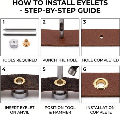 2mm Mini Metal Eyelets Grommet Kit with 3PCS Install Tools, for Leather Clothes Bags Shoes DIY Crafts in Saudi Arabia
