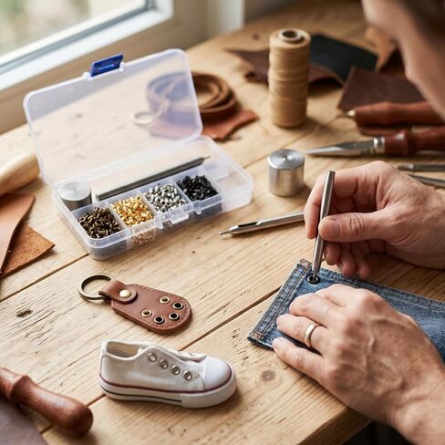 2mm Mini Metal Eyelets Grommet Kit with 3PCS Install Tools, for Leather Clothes Bags Shoes DIY Crafts in Saudi Arabia