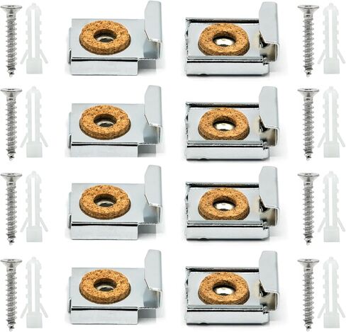 Mirror Mounting Hardware Kit - Spring Clips for Frameless Mirrors, Plaques, Glass Prints, and More in Kuwait