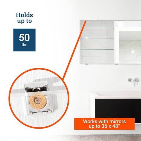 Mirror Mounting Hardware Kit - Spring Clips for Frameless Mirrors, Plaques, Glass Prints, and More in Kuwait