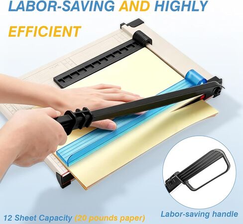Paper Cutter, 12" Cut Length Guillotine Trimmer, Paper Cutting Board with 10 Sheet Capacity Papers, Metal Base Papers Slicer with Safety Guard for Classroom Office Home Cardstock Crafts & Photo in Saudi Arabia
