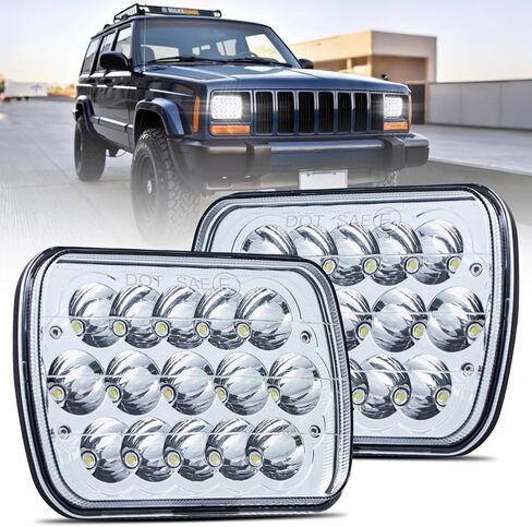 5x7 H6054 In LED Headlights DOT Approved Hi/Lo Sealed Beam 7x6 Rectangular Headlamp for Je ep Truck Off-road Van Pickup with Isuzu Ford Chevy GMC with H6545 H6052 H5054 6053 Socket Headlight in Kuwait