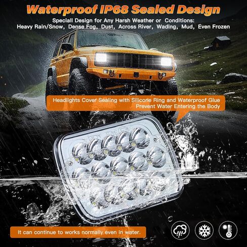 5x7 H6054 In LED Headlights DOT Approved Hi/Lo Sealed Beam 7x6 Rectangular Headlamp for Je ep Truck Off-road Van Pickup with Isuzu Ford Chevy GMC with H6545 H6052 H5054 6053 Socket Headlight in Kuwait