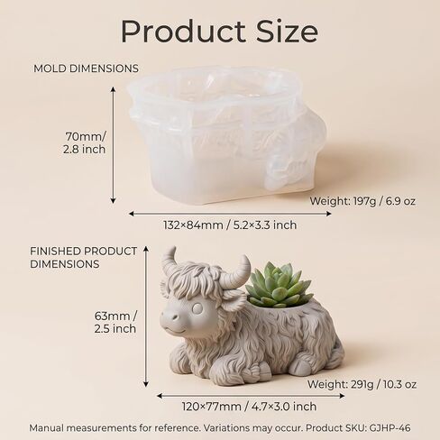 1Pcs Highland Cow Flower Pot Silicone Mold 3D Cow Shape Resin Epoxy Casting Mold for DIY Home Decor Candle Holder Pen Holder Storage Box Plaster Craft Making in Saudi Arabia