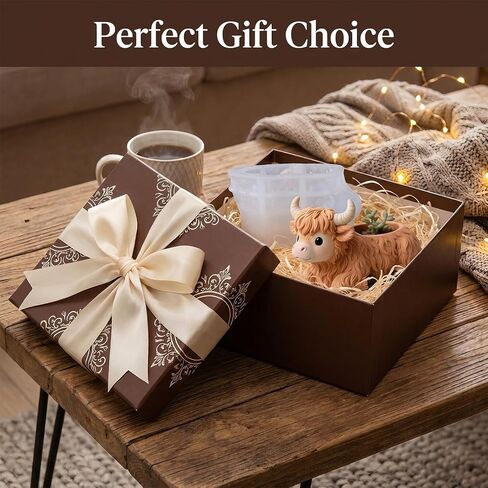 1Pcs Highland Cow Flower Pot Silicone Mold 3D Cow Shape Resin Epoxy Casting Mold for DIY Home Decor Candle Holder Pen Holder Storage Box Plaster Craft Making in Saudi Arabia