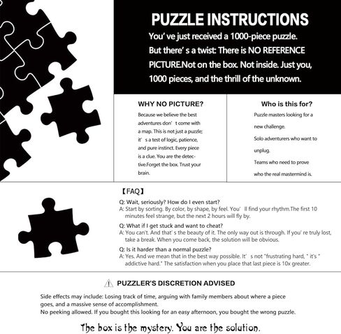 Puzzle for Adults 1000 Pieces, Blind Box Unknown Jigsaw Puzzle, Challenging Difficult Hard Fun Jigsaw Puzzles in Saudi Arabia