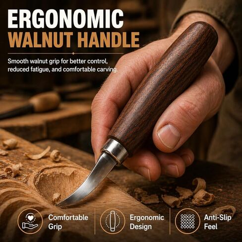 Deluxe Wood Carving Kit, 26Pcs Whittling Tools with 6 Basswood Blocks & Leather Case, High-Carbon Steel Knives, Safety Gloves, Woodworking Set for Beginners Adults DIY Craft Gifts in Saudi Arabia