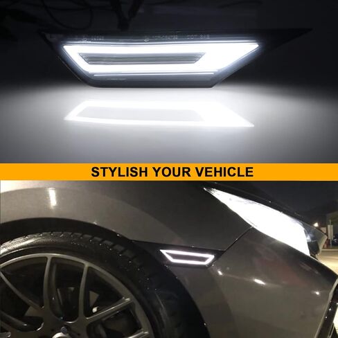 LED Side Marker Lights Replacement for 2016-2021 Civic (10th Gen) Coupe/Hatchback/Sedan, 2PCS Front Side Position Fender Driving Lamp, Smoked Lens in Kuwait