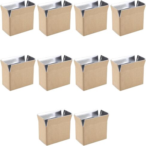 10 PCS Insulated Shipping Boxes, 8.7 x 4.7 x 5.7 in Heavy-Duty Foam Cooler with Aluminum Foil Lining, Foldable for Easy Storage, Great for Transporting Fresh Food, Seafood, Flowers in Saudi Arabia