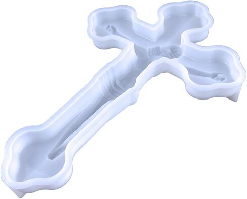 Epoxy Resin Cross Molds Jesus Cross Resin Casting Mold Multi Used Party Supplies Silicone Mold for Room Decor Pendant, White in Saudi Arabia