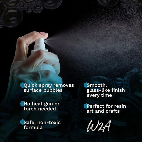 W2A Bubble Buster 2-Pack – Resin Bubble Remover Spray for Epoxy Resin Art, Casting, and Jewelry Molds – Non-Toxic, Easy Spray Debubbler – 8 Ounce Bottle in Saudi Arabia