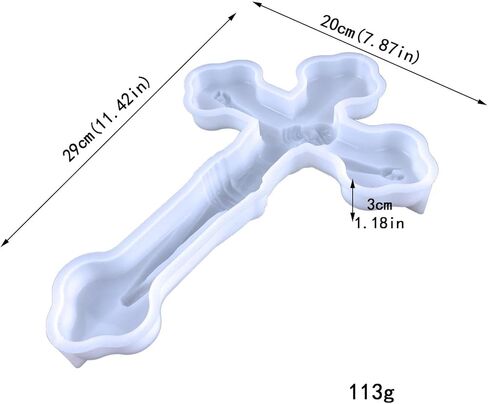 Epoxy Resin Cross Molds Jesus Cross Resin Casting Mold Multi Used Party Supplies Silicone Mold for Room Decor Pendant, White in Saudi Arabia