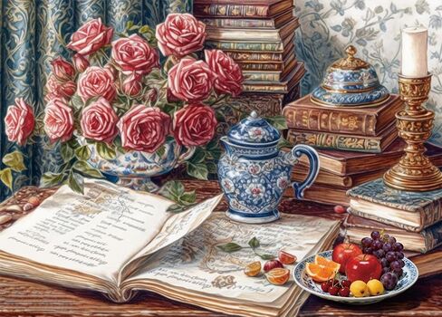 Puzzles for Adults 1000 Pieces, Cafe Jigsaw with Poster Letter on Back, Unique Pieces Fit Well No Dust (27.5"x19.6") in Saudi Arabia