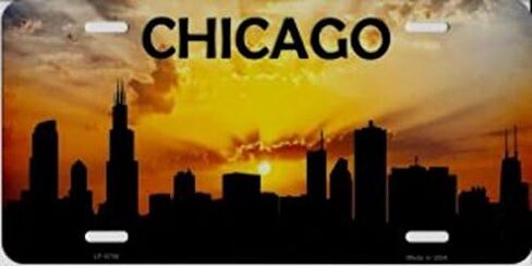 Chicago Silhouette Novelty Metal License Plate Tag LP-8706 in Kuwait