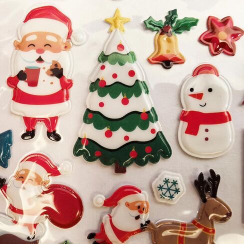 3D Christmas Puffy Stickers 4 Sheets 300+ Waterproof Santa Snowman Tree Themed Stickers for Xmas Crafts, Scrapbooking, Gifts, Party Decor for age13+ in Kuwait