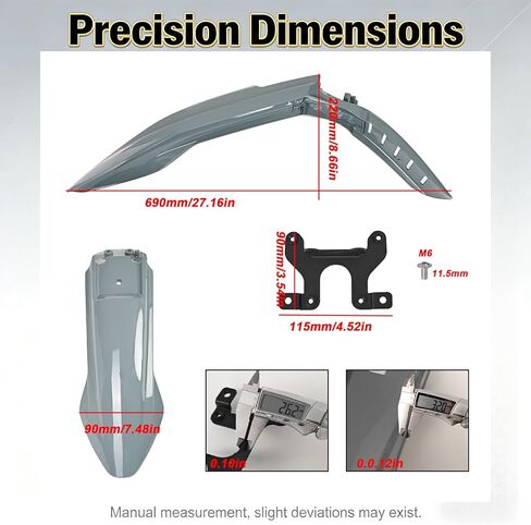 High Mount Front Fender for CFMOTO 450MT 2024-2026, ABS Motorcycle Front Mudguard for Off-Road Adventure, Direct Bolt-On Front Splash Guard (Gray) in Saudi Arabia