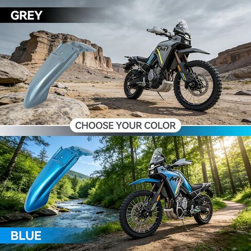 High Mount Front Fender for CFMOTO 450MT 2024-2026, ABS Motorcycle Front Mudguard for Off-Road Adventure, Direct Bolt-On Front Splash Guard (Gray) in Saudi Arabia