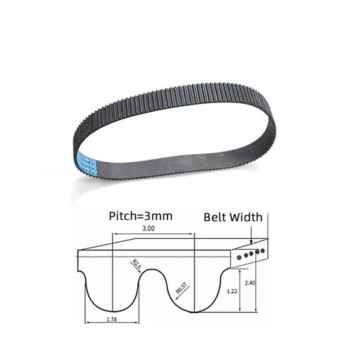 Drive Clutch Belt Arc Timing Belt C=366 369 375 378 381 384 390 393 396 399 Width 6/9/10/12/15/20mm Rubbe Closed Loop Pitch 3mm (5PIECES_9MM/393(Teeth131)) in Kuwait