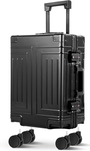 All Aluminum Luggage 20/28 Set，Cut from Whole Aluminum Sheet（3rd Generation，Premium Magnesium Metal zipperless suitcase ） (silvery, 20+28inch) in Saudi Arabia