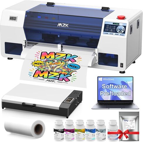 MZK A3 Plus DTF Printer F1080 Printhead Durable and Anti-Blocking(XP600 Gen2),Automatic Timed Cleaning Mode+Ink Anti-Clog Filter,2X-Speed Compared to L1800,Dual Ink Level Alert,Gift Ink 2 Years in Saudi Arabia