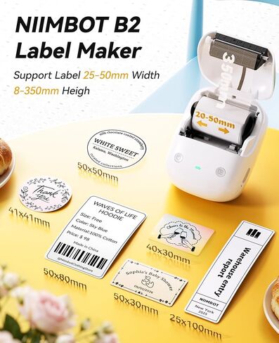 NIIMBOT B2 Label Maker Machine, 2026 New Version Thermal Label Printer, Sticker Printer for Home, Business and Office, Came with 1 Roll Label,Silver in Kuwait