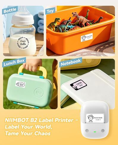 NIIMBOT B2 Label Maker Machine, 2026 New Version Thermal Label Printer, Sticker Printer for Home, Business and Office, Came with 1 Roll Label,Silver in Kuwait