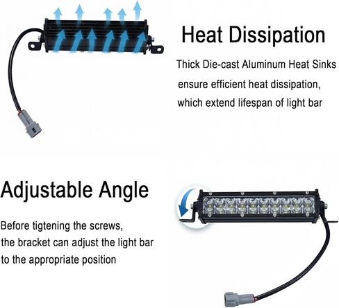 شريط إضاءة LED للدراجة الترابية، 60 وات 2500LM Pluy-Play Light Bar متوافق مع معظم مقود الدراجات النارية مقاس 7/8 بوصة CRF110 TTR110 CRF250F KLX140 KLX110 YZ125 in Kuwait