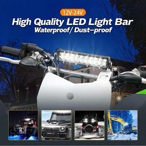 شريط إضاءة LED للدراجة الترابية، 60 وات 2500LM Pluy-Play Light Bar متوافق مع معظم مقود الدراجات النارية مقاس 7/8 بوصة CRF110 TTR110 CRF250F KLX140 KLX110 YZ125 in Kuwait