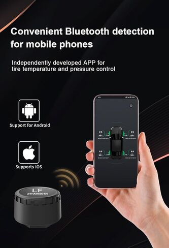 Wireless Tire Pressure Monitoring System TPMS Sensors for Automobiles, Motorcycles, Powersport Vehicles, RVs, Trailers, Real-Time Display Support iOS App (-40°C - 125°C) 4 Pack in Kuwait