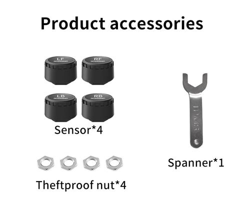 Wireless Tire Pressure Monitoring System TPMS Sensors for Automobiles, Motorcycles, Powersport Vehicles, RVs, Trailers, Real-Time Display Support iOS App (-40°C - 125°C) 4 Pack in Kuwait