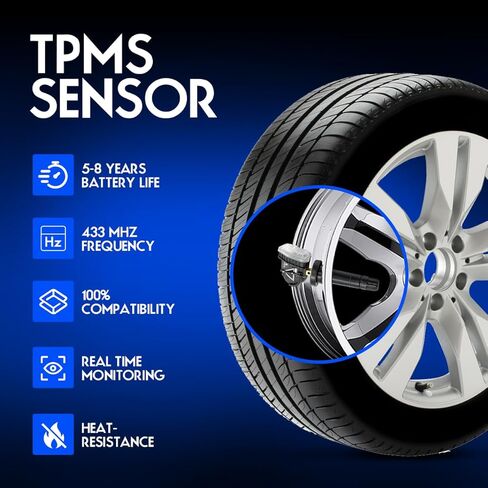Tire Pressure Monitoring System Sensor Compatible with Cadillac XT4 2019 2020 2021,TPMS Sensor Replace for 13598773 13516165 13522631 13540603 13589601 20154 22853740 29015 433Mhz 4 Pcs in Saudi Arabia