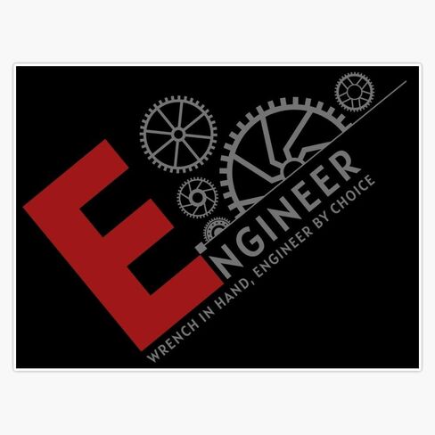 Engineer - Wrench in Hand, Engineer by Choice 5" Removable Magnetic Bumper Sticker | Heavy-Duty Vehicle Magnet in Kuwait