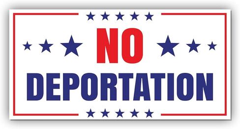 Magnet Sticker No Deportation Magnetic Anti Funny Leftist Feminist Social Justice Human Rights Red Magnet for Bumper, Refrigerator, Cruise Door, Car, Truck 7.5x3.75in in Kuwait
