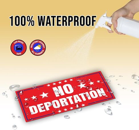 Magnet Sticker No Deportation Magnetic Anti Funny Leftist Feminist Social Justice Human Rights Red Magnet for Bumper, Refrigerator, Cruise Door, Car, Truck 7.5x3.75in in Kuwait