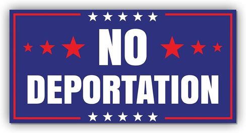 Magnet Sticker No Deportation Magnetic Anti Funny Leftist Feminist Social Justice Human Rights Red Magnet for Bumper, Refrigerator, Cruise Door, Car, Truck 7.5x3.75in in Kuwait