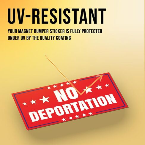 Magnet Sticker No Deportation Magnetic Anti Funny Leftist Feminist Social Justice Human Rights Red Magnet for Bumper, Refrigerator, Cruise Door, Car, Truck 7.5x3.75in in Kuwait